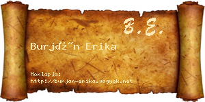 Burján Erika névjegykártya